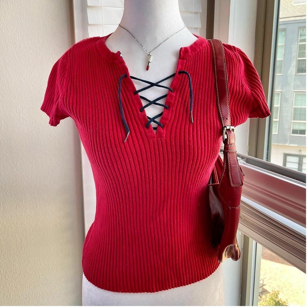 90s Tommy Hilfiger top and purse bundle